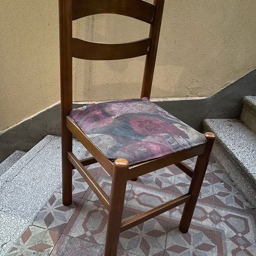 Ξύλινη καρέκλα με μαξιλάρι μεταχειρισμένη