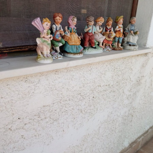 Bibelot used, set of 7 pieces from the 70s, 13-15 cm