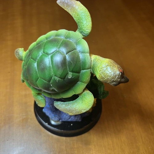 Decorative Sea Turtle Resin Figurine on Coral Base like new
