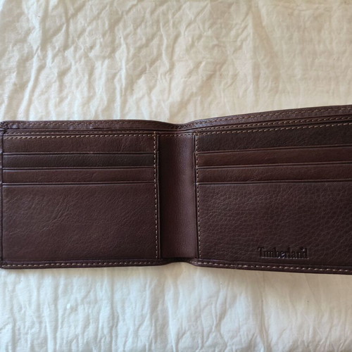 Timberland men's leather wallet, genuine leather, brown