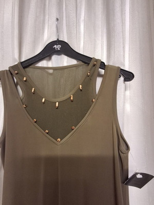 Maxi muslin dress new, size 46, light mocha brown