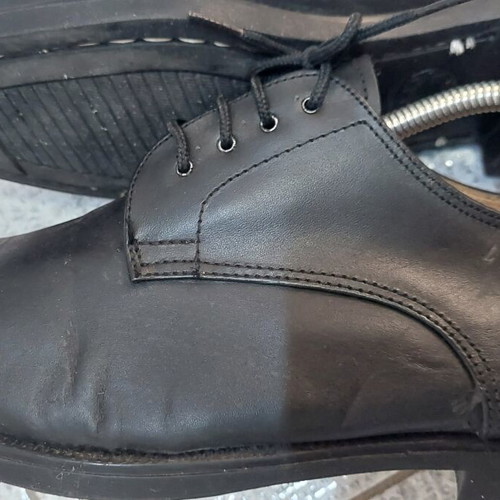 Leather military shoes size 45, classic style, black, like new