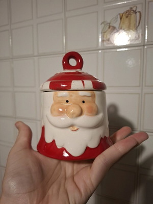Christmas jar and small candle holder like new