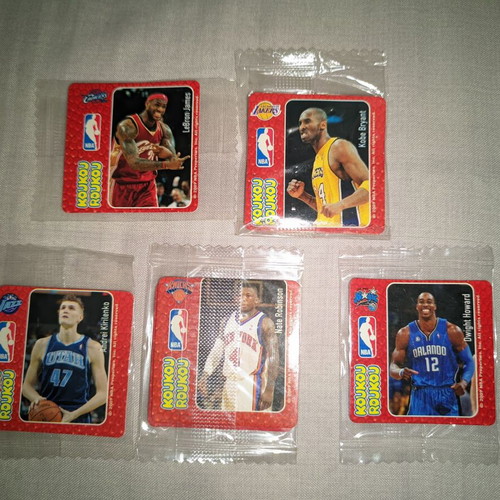Koukouroukou NBA stickers new, set of 5 with star players