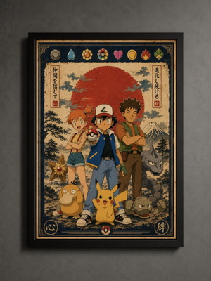 Pokemon framed poster 30x40cm