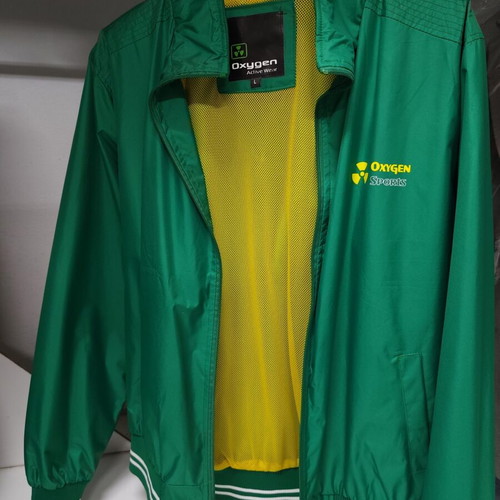 Oxygen men's windbreaker jacket size L new, green and yellow