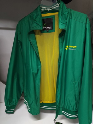 Oxygen men's windbreaker jacket size L new, green and yellow