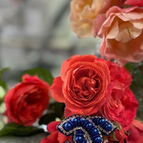 Handmade pins new from Japanese beads