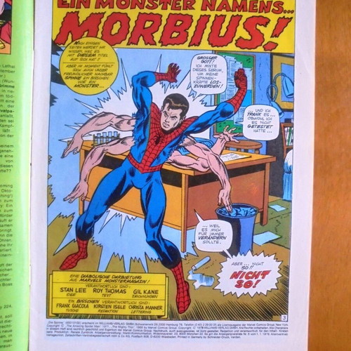 Spider-Man #102 German edition comic used, first Morbius appearance