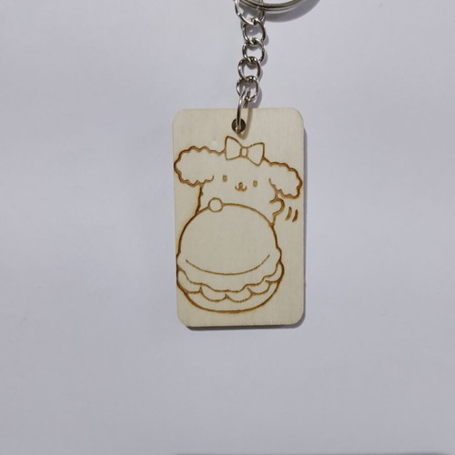 Ξύλινο μπρελόκ με χάραξη Pompompurin Sanrio σαν καινούργιο