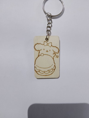 Ξύλινο μπρελόκ με χάραξη Pompompurin Sanrio σαν καινούργιο