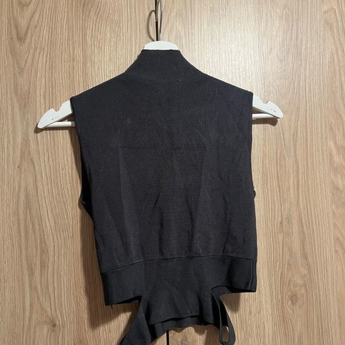 Zara top size M dark gray with soft knit and cutouts