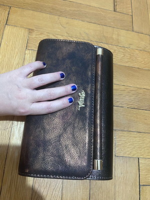 Verde clutch нов кафяв бронз с златна верижка