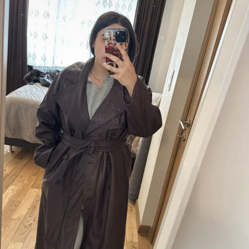 Bershka trench coat large aubergine color new