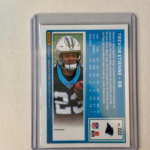 2025 Panini Donruss Optic Rated Rookie Trevor Etienne Purple Shock card new