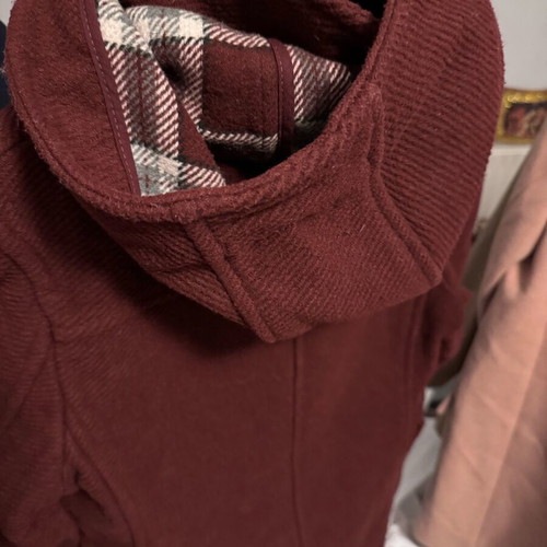 Women's coat like new, nautical style, burgundy, size S