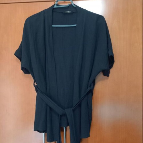 Co-ord Set Black like new (Kimono with Belt & Wide Leg Pants)