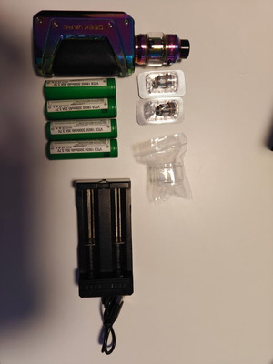 Geekvape used with charger, batteries, and atomizers