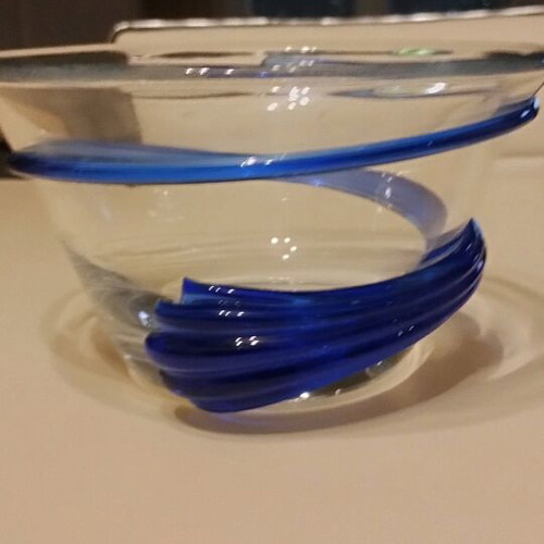 Decorative Bowl Like New With Blue Decorations