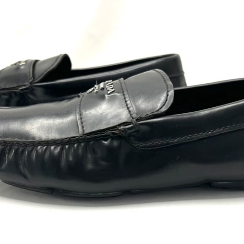 Prada black leather moccasins used, large fit