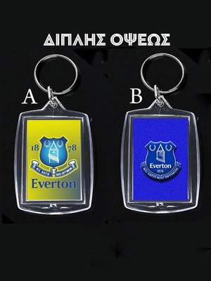 Everton διπλής όψεως μπρελόκ, διαφανές ακρυλικό, 4x5,6 εκ.