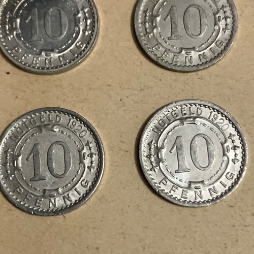 Lot of 20 German notgeld coins from Weimar Republic like new
