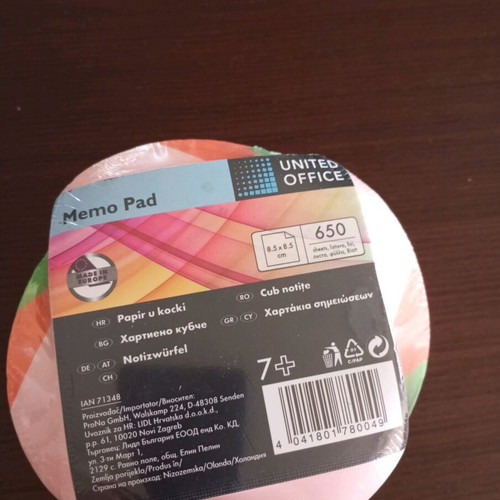 Colored memo pads new in sealed packaging
