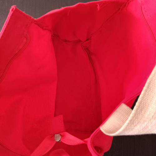 Elle small square fabric handbag red used