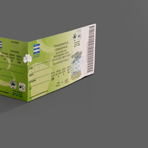Panathinaikos-Levadiakos 2008 collectible ticket-invitation