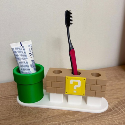 Gaming Toothbrush Holder and Toothpaste New