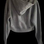 Zara cropped cardigan grey like new with hood and zipper