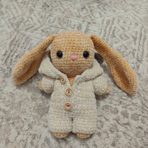 Handmade velvet bunny doll new, soft and interactive