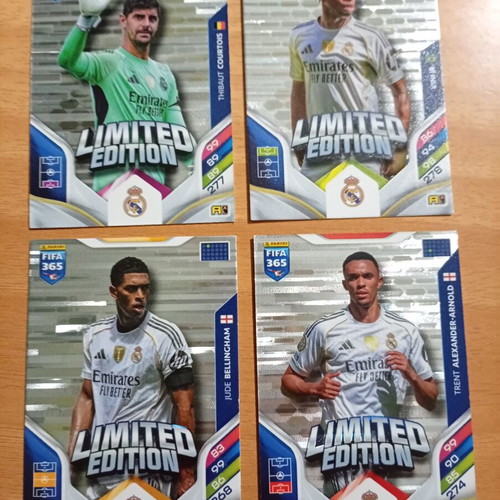 Panini FIFA 365 Adrenalyn XL 2026 limited Real Madrid cards like new, pack of 4