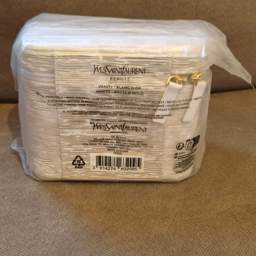 YSL - Yves Saint Laurent toiletry bag like new, white and beige