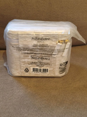 YSL - Yves Saint Laurent toiletry bag like new, white and beige