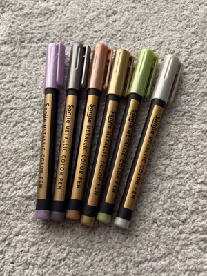 Metallic markers new, set of 6 colors