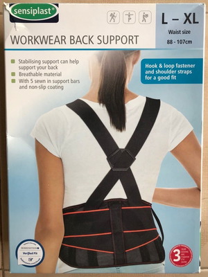 Sensiplast back support belt like new, size L-XL, waist 88-107cm