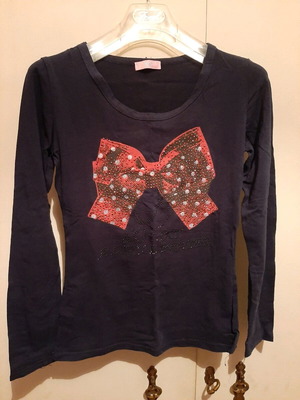 Girls' T-shirt size S for 14 years old like new, black and red
