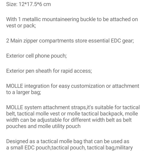 Hunting and outdoor activity bag new, black and green