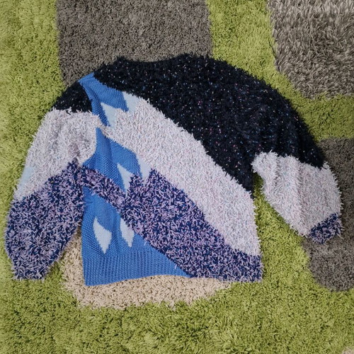 Vintage women's cardigan new, size M/L, blue and pink