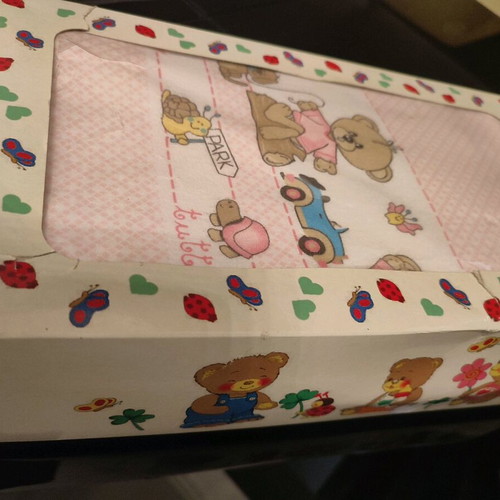 Flannel baby crib sheet set Valman new, pink