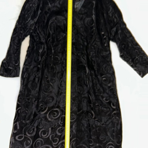 Vintage black devoré velvet dress 60s/70s, custom made, collectible