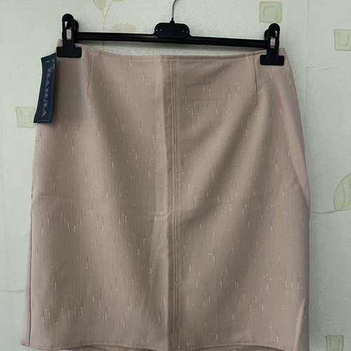 A-Style Beige Skirt New, Above Knee Length with Back Zipper