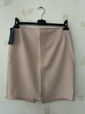 A-Style Beige Skirt New, Above Knee Length with Back Zipper