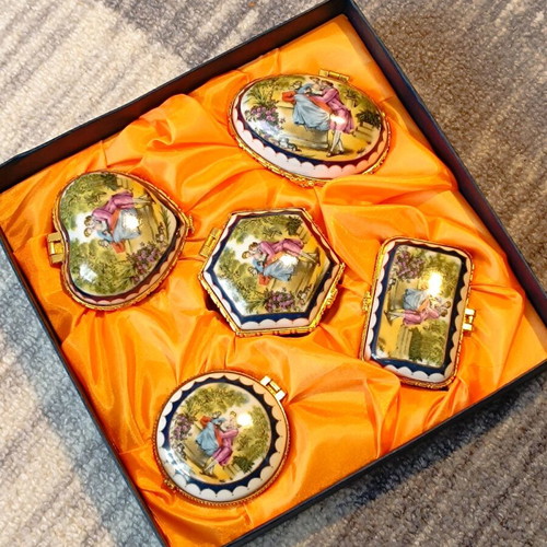 Vintage Limoges porcelain jewelry boxes new