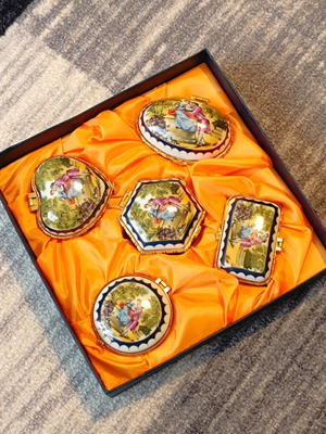 Vintage Limoges porcelain jewelry boxes new