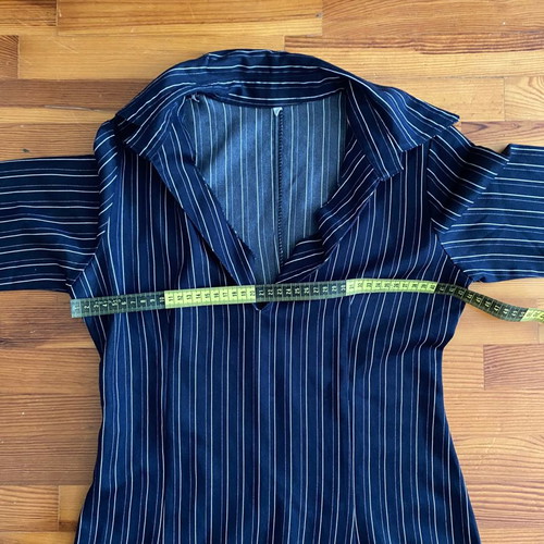 Blue striped caftan dress medium used