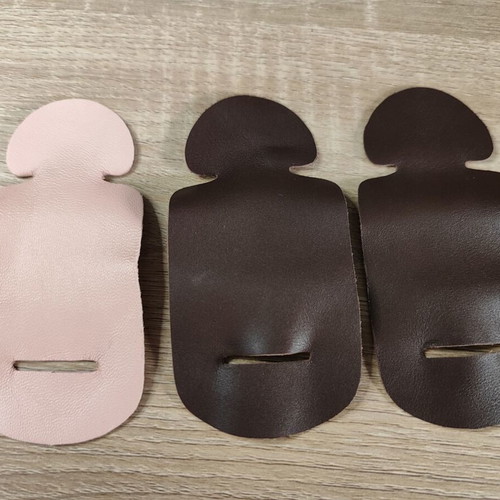 Hermes leather buckle protective covers used, set of three Veau Swift