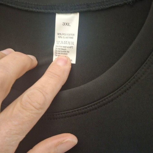 Black elastic gym t-shirt, size 3XL