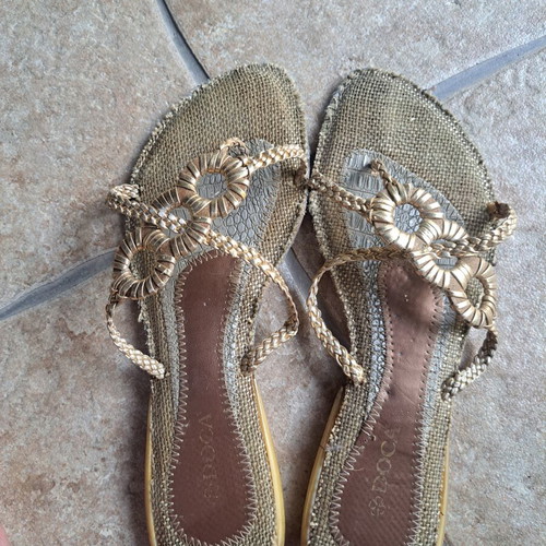 Doca sandals used, gold matte color, size 38